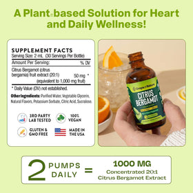 Drops Of Nature Citrus Bergamot Extract Liquid Supplement 60 mL with dropper
