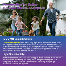 duwhot Calcium Citrate Gummies side view with nutritional information