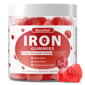 duwhot Iron Gummies bottle front view with 60 gummies