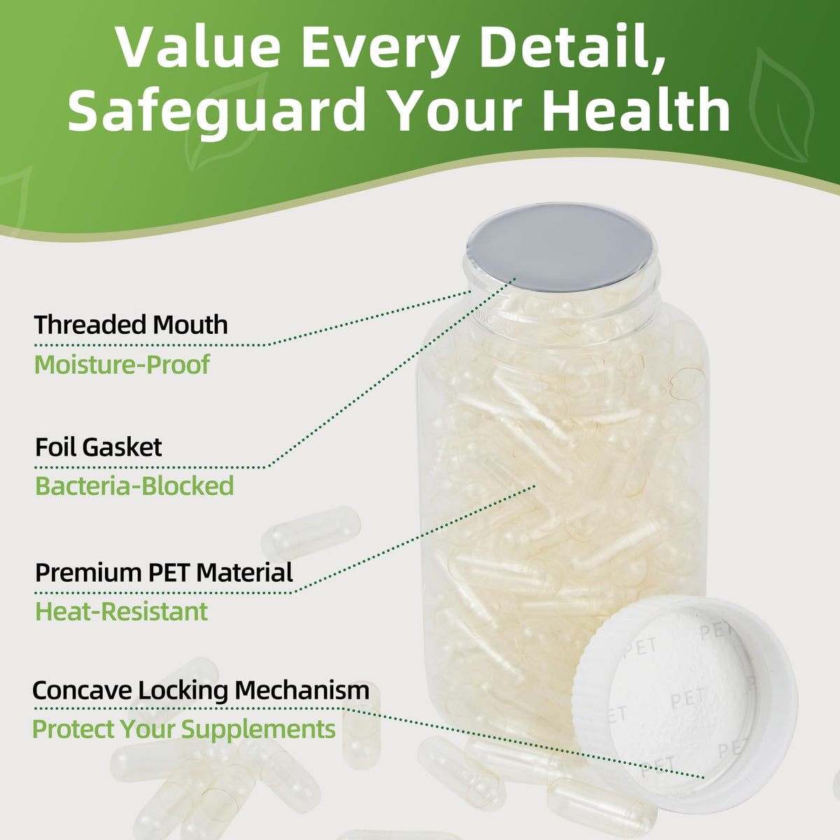 EaccoViigr Size 0 Empty Capsules showing professional lock design