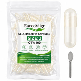 EaccoViigr Size 2 gelatin empty capsules front view