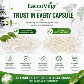 EaccoViigr Size 2 gelatin empty capsules on a clean surface