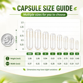 EaccoViigr Size 2 gelatin empty capsules side view