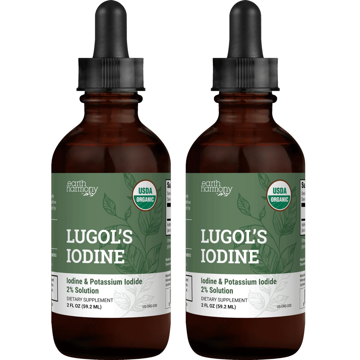 Earth Harmony Naturals Organic Lugol's Iodine 2% Solution front view