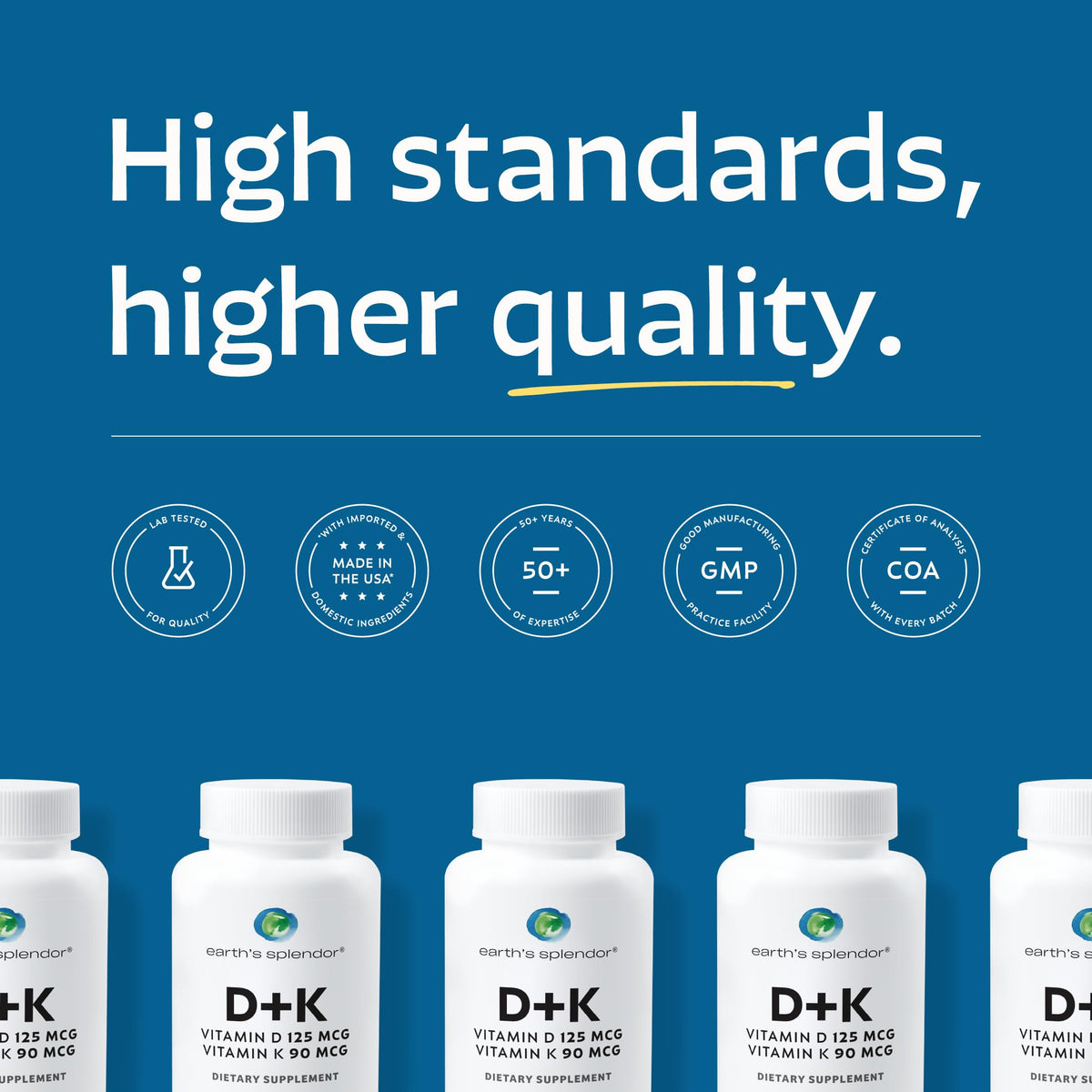 Earth's Splendor Vitamin D3 K2 Capsules packaging details