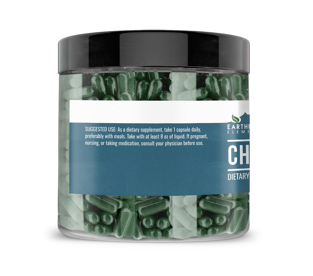 Earthborn Elements Chlorella 200 Capsules bottle with label