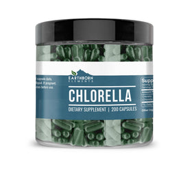 Earthborn Elements Chlorella 200 Capsules front view