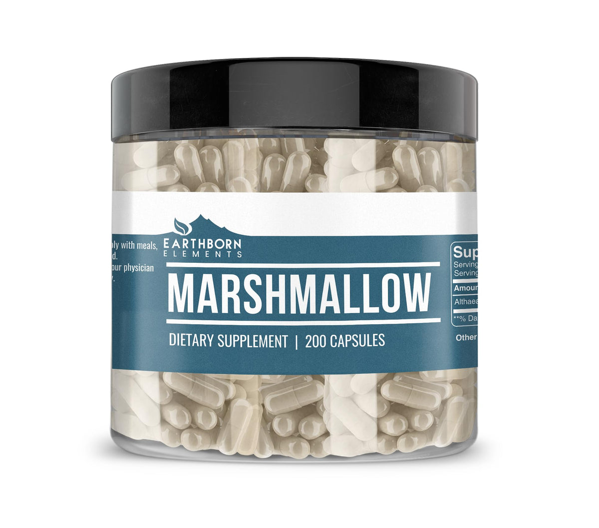 Earthborn Elements Marshmallow Root Capsules 200 count bottle front view