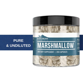 Earthborn Elements Marshmallow Root Capsules on a wooden surface
