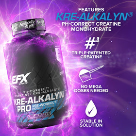 EFX Sports Kre-Alkalyn Pro capsules with measuring scoop