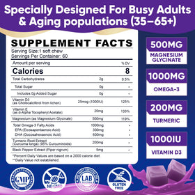 ELLAMENTZ Magnesium Glycinate Gummies 500mg side view