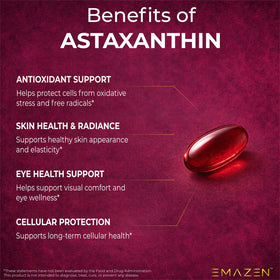 EMAZEN Astaxanthin softgel bottle with 120 capsules