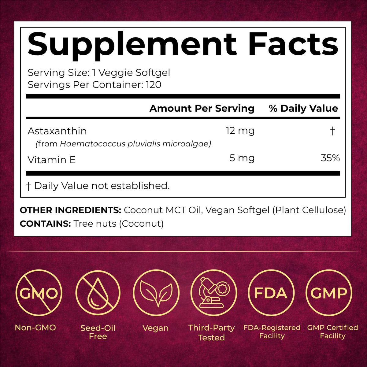 EMAZEN Astaxanthin softgels on a wooden table