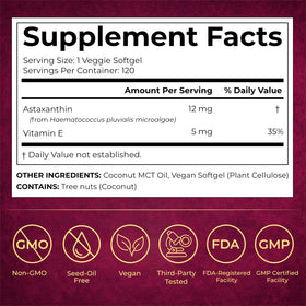 EMAZEN Astaxanthin softgels on a wooden table