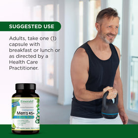 EMERALD LABS Men's 45 Plus 1-Daily Multi 60 Capsules with measuring tape