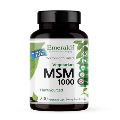 EMERALD LABS MSM 1000mg vegetable capsules front view