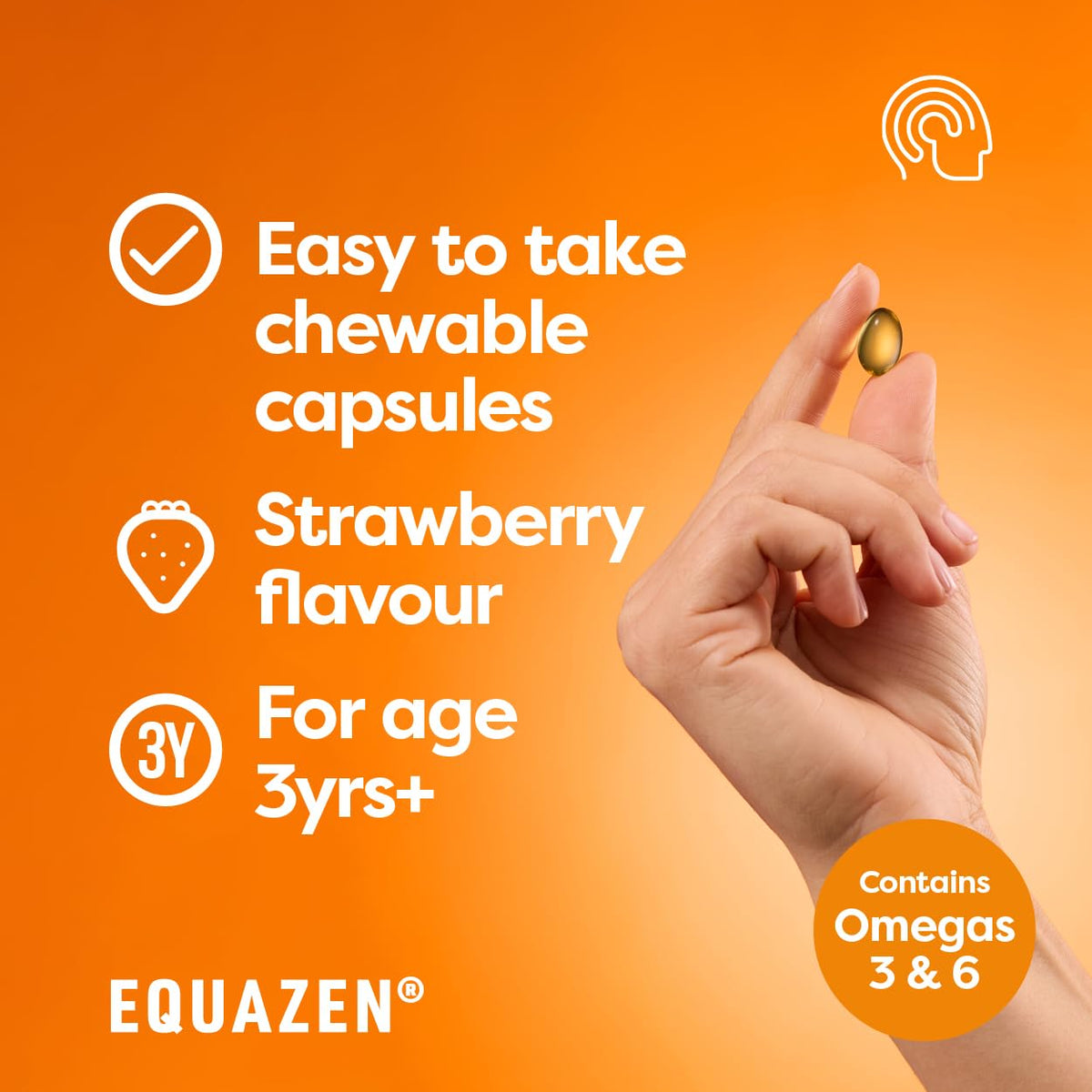 Equazen Eye Q Chews 180 Capsules bottle side view