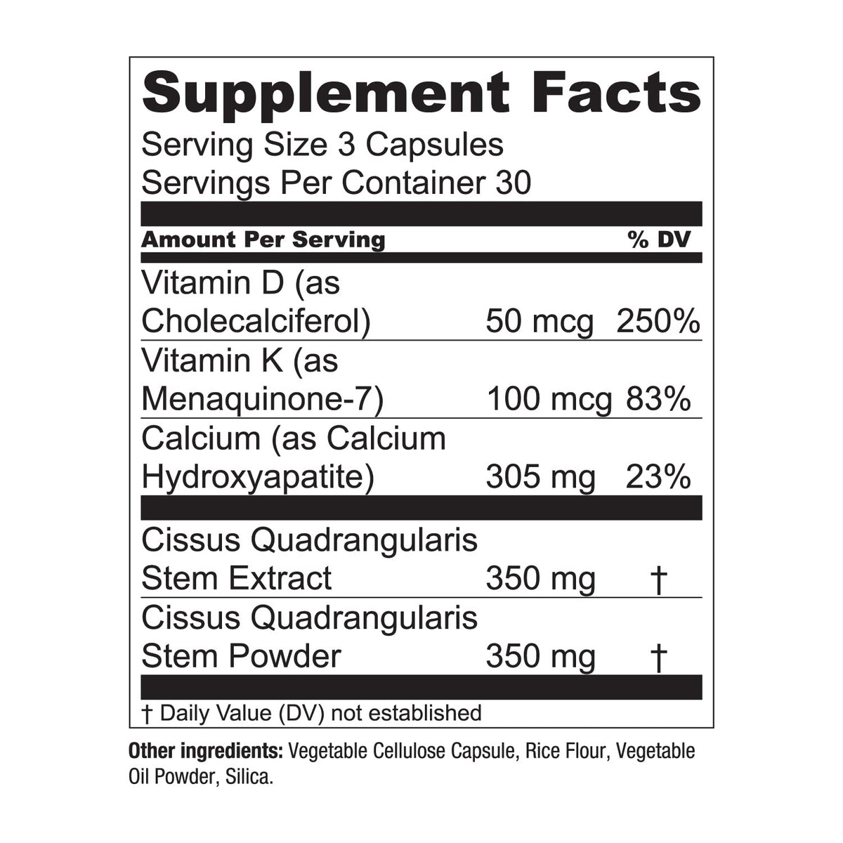 Essential Elements Bone support capsules close-up