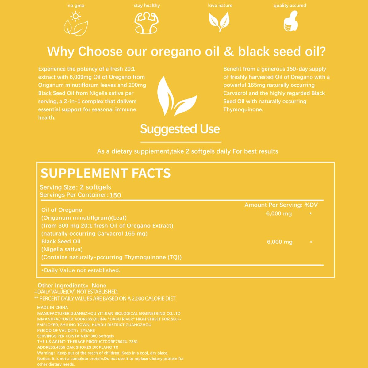 ESUNM Oregano Softgels capsules in a hand