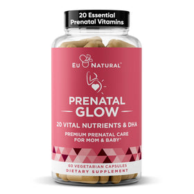 Eu Natural Glow Prenatal Vitamins 60 vegetarian capsules front view
