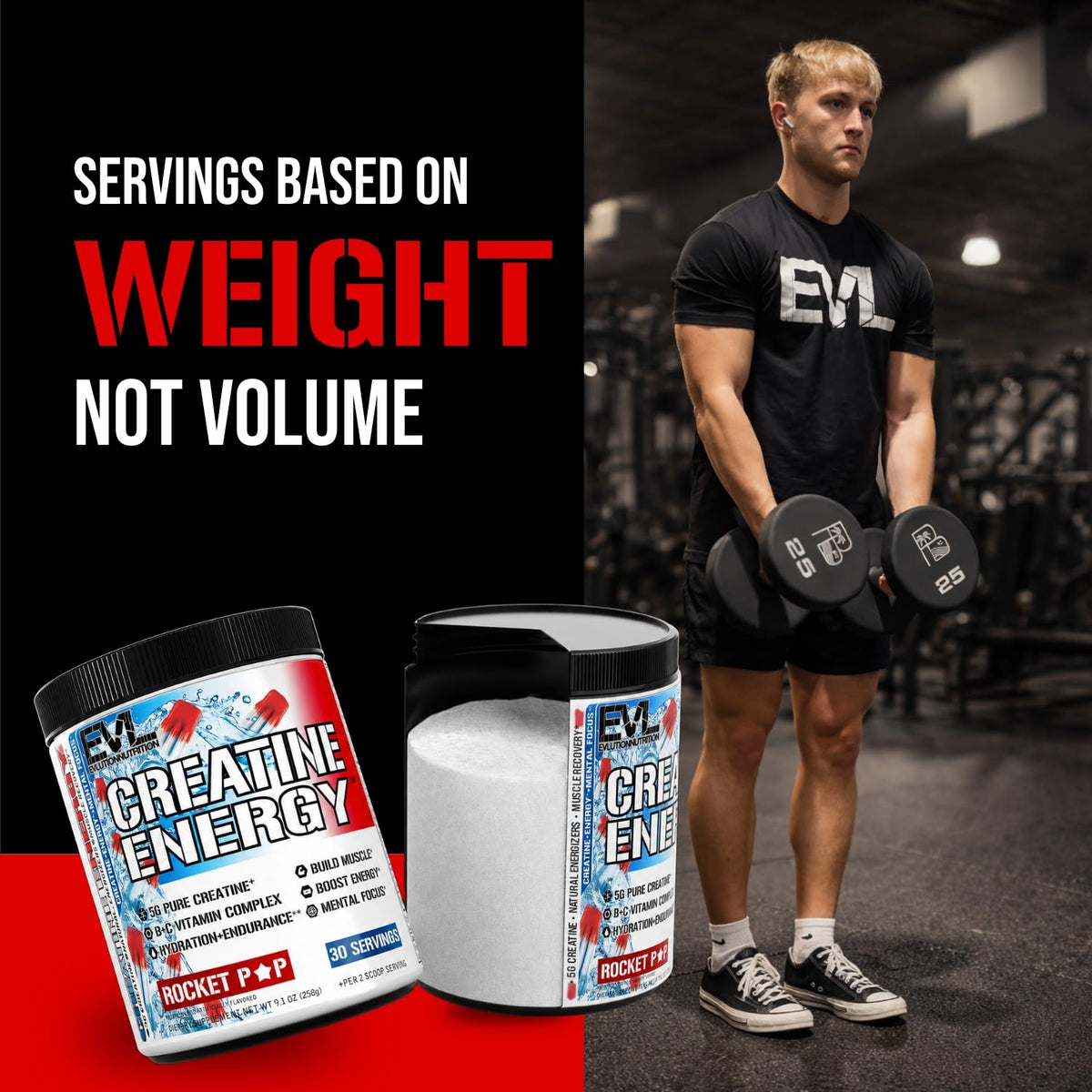 Evlution Creatine Energy Powder Rocket Pop ingredients list