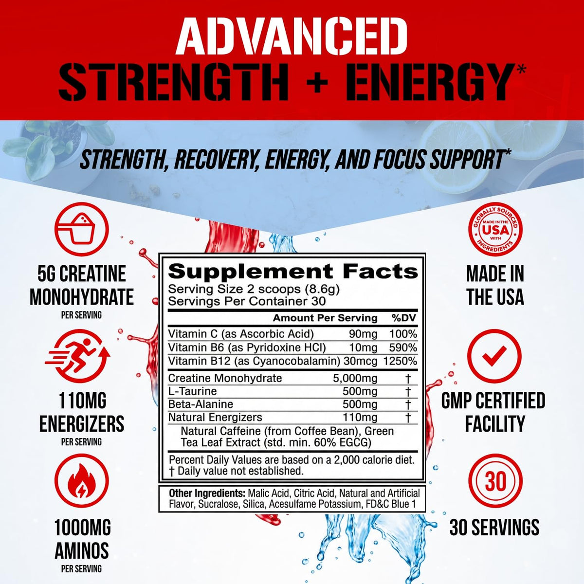 Evlution Creatine Energy Powder Rocket Pop scoop size