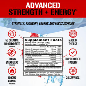 Evlution Creatine Energy Powder Rocket Pop scoop size