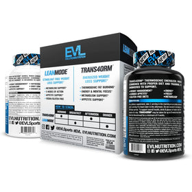 Evlution LeanMode & Trans4orm Weight Loss Support Stack packaging