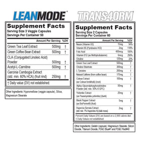 Evlution LeanMode & Trans4orm Weight Loss Support Stack side view