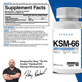 Evogen KSM-66 Ashwagandha 600mg capsules side view