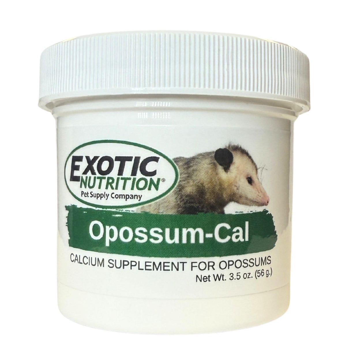 Exotic Nutrition Opossum-Cal 3.5 oz. container front view