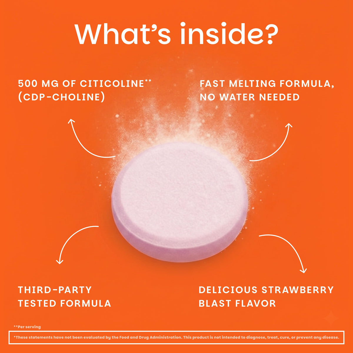 EZ Melts Citicoline nutritional information