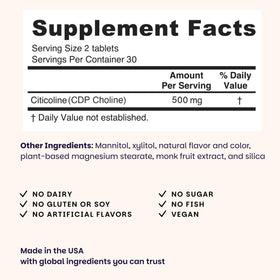 EZ Melts Citicoline tablets in hand
