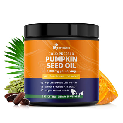 Femmetra Pumpkin Seed Oil Capsules 360 Softgels front view