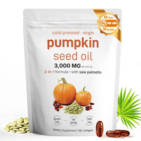 Fenolutra Pumpkin Seed Oil with Saw Palmetto 150 softgels front view