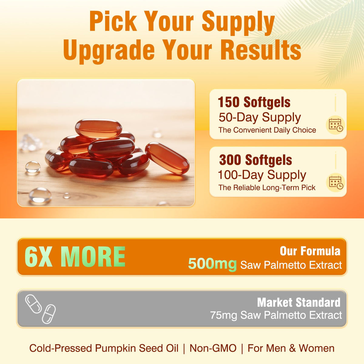 Fenolutra Pumpkin Seed Oil with Saw Palmetto softgels with measuring spoon