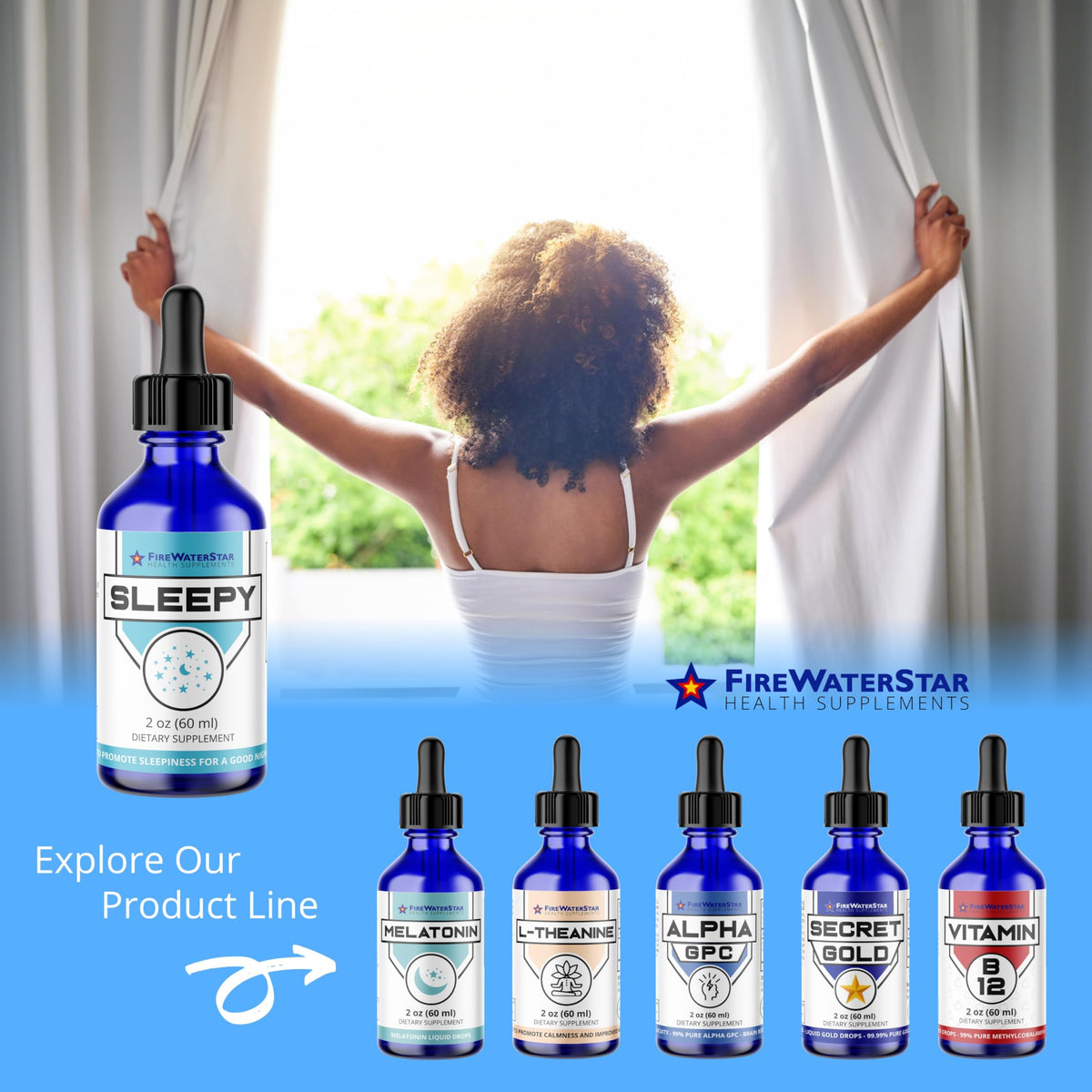 FIREWATERSTAR Sleepy Liquid Melatonin dosage dropper