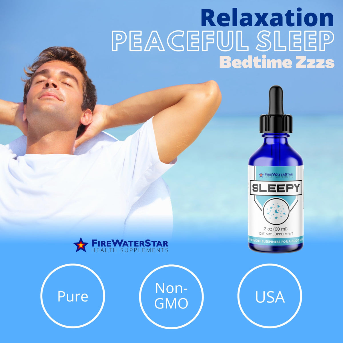 FIREWATERSTAR Sleepy Liquid Melatonin packaging details