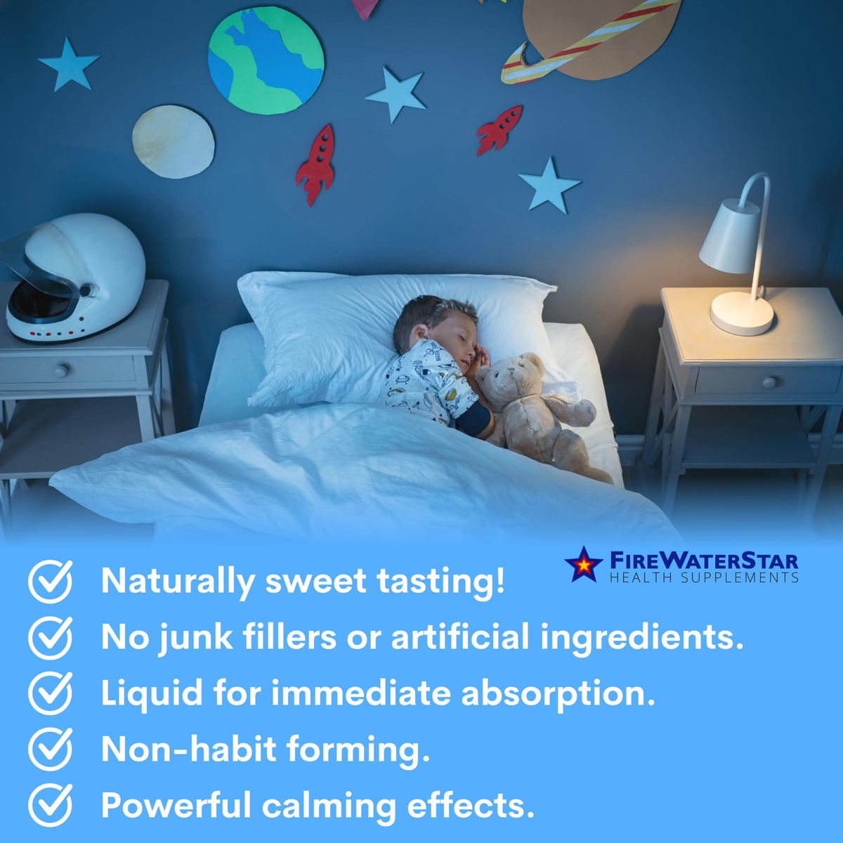 FIREWATERSTAR Sleepy Liquid Melatonin with magnesium and L-theanine