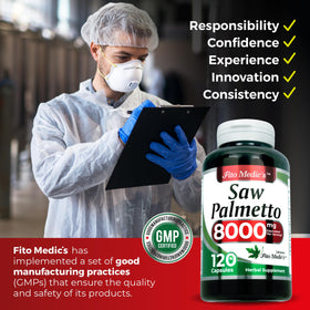 FITO MEDIC'S Saw Palmetto Capsules 120 Count back view