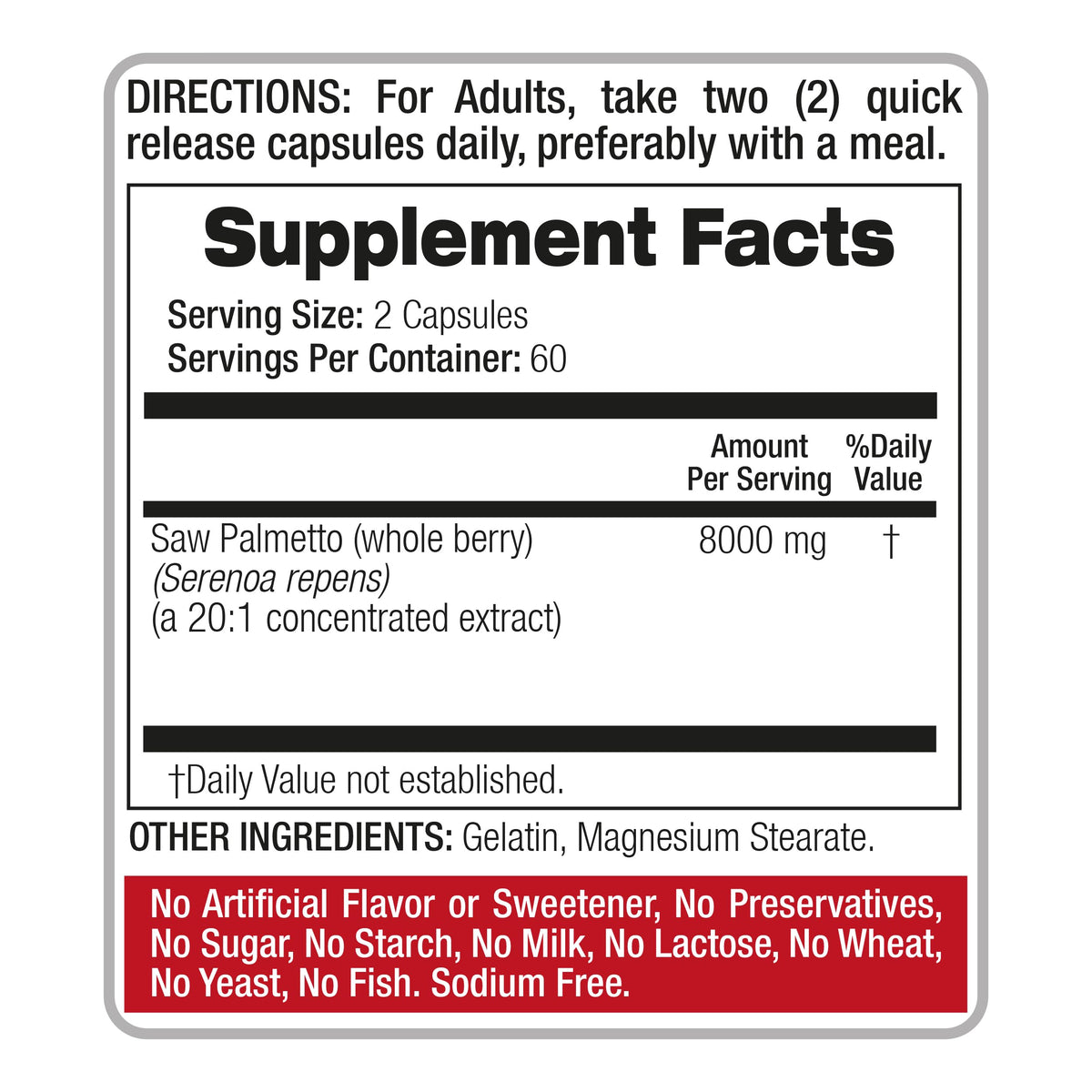 FITO MEDIC'S Saw Palmetto Capsules 120 Count capsule close-up