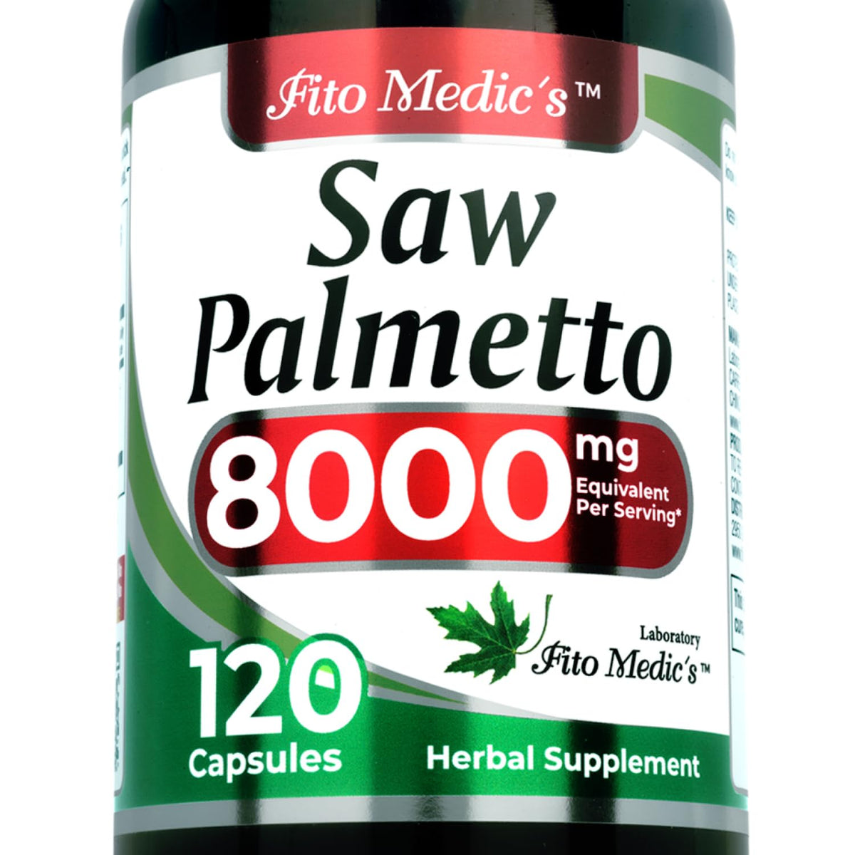 FITO MEDIC'S Saw Palmetto Capsules 120 Count front view