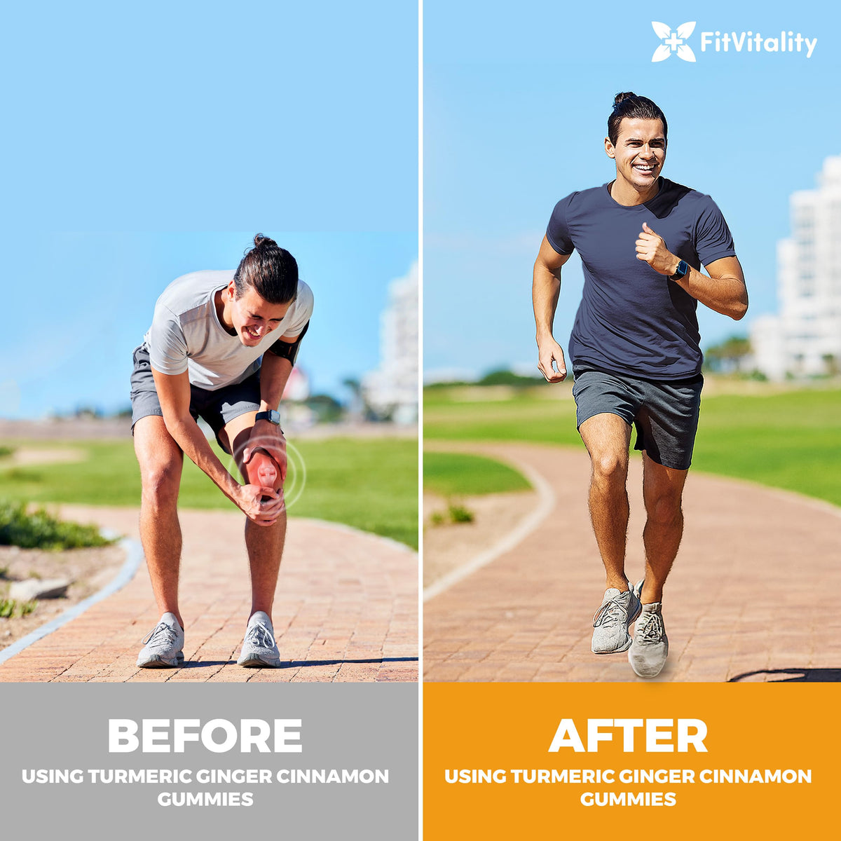 FitVitality gummies on a wooden table