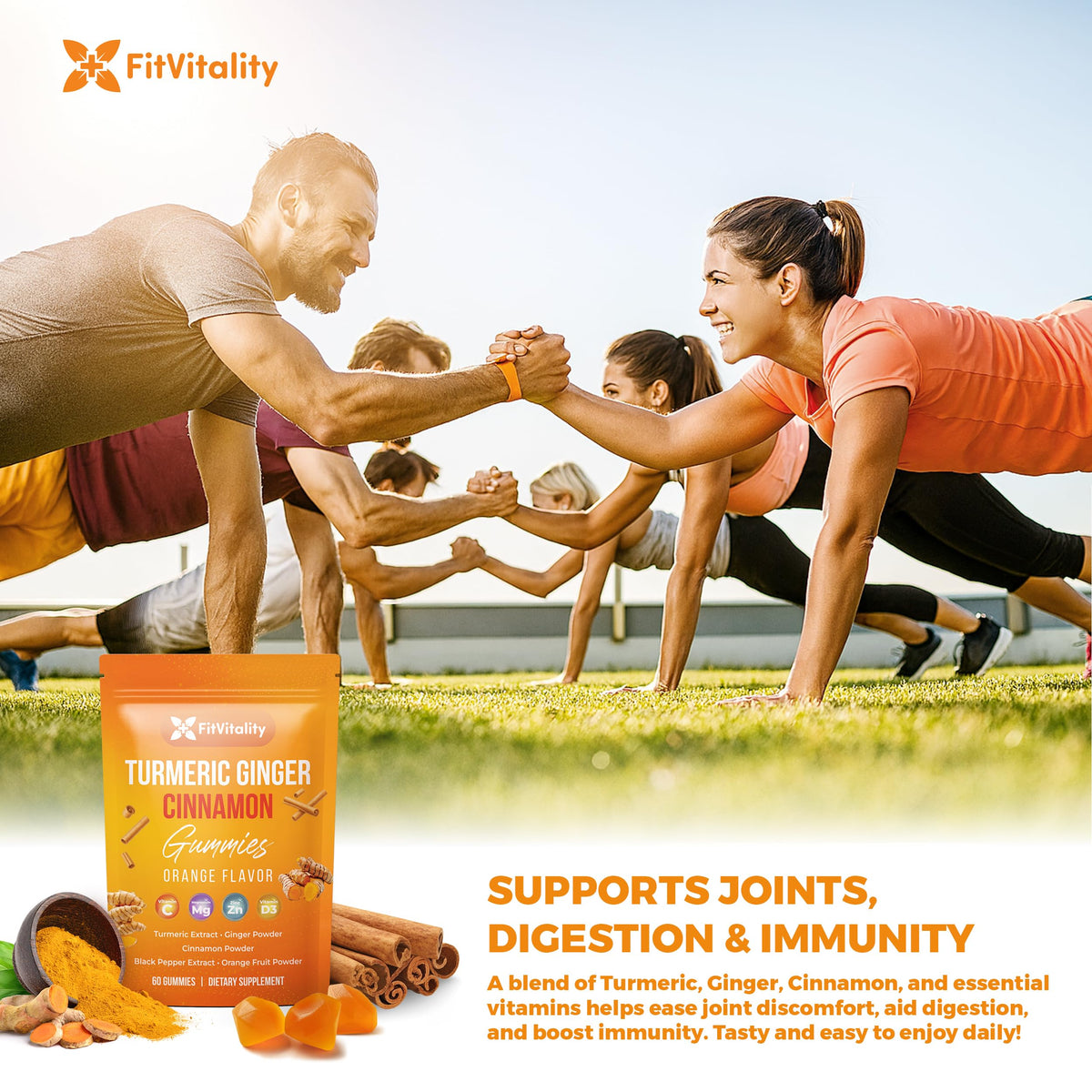 FitVitality gummies with tropical fruit flavour