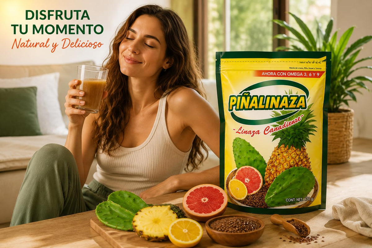 Five Brothers Piñalinaza Pineapple Dietary Fiber Powder in a glass of water