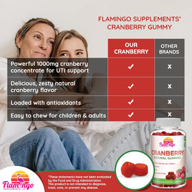 Flamingo Cranberry Gummies packaging with 60 count