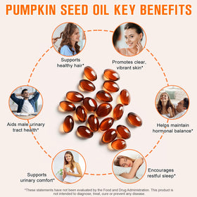 flasture Pumpkin Seed Oil with Saw Palmetto softgels close-up