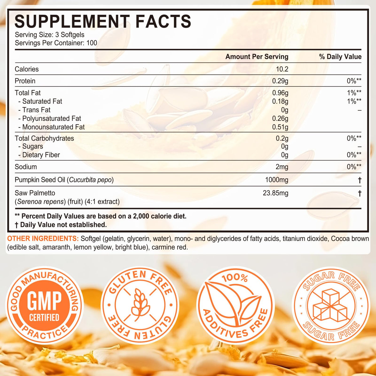 flasture Pumpkin Seed Oil with Saw Palmetto softgels in hand