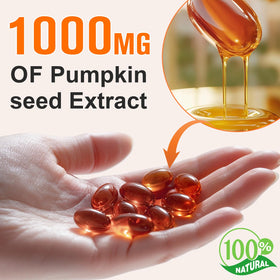 flasture Pumpkin Seed Oil with Saw Palmetto softgels side view
