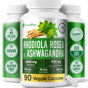 FloraBliss Rhodiola Rosea 90 capsules front view